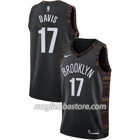 Maglia NBA Brooklyn Nets Ed Davis 17 2018-19 Nike City Edition Nero Swingman - Uomo